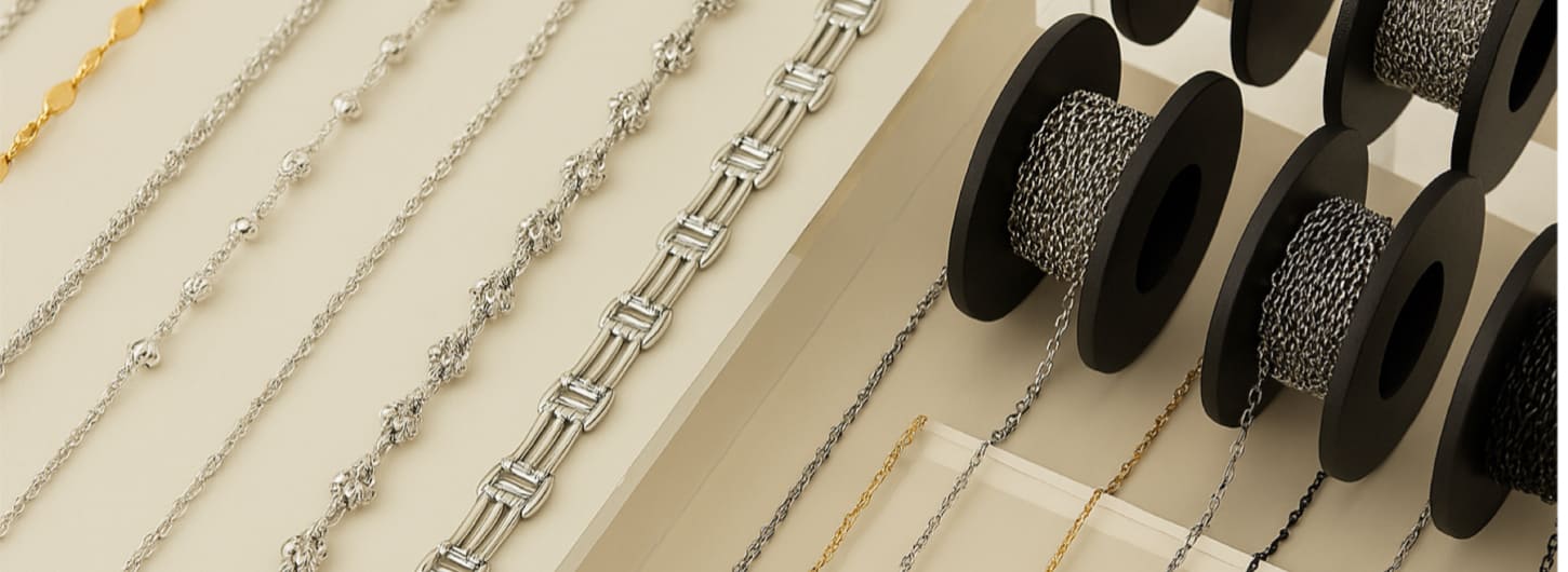 ネックレスチェーンの修理・切り売りのマリコ チェーン各種