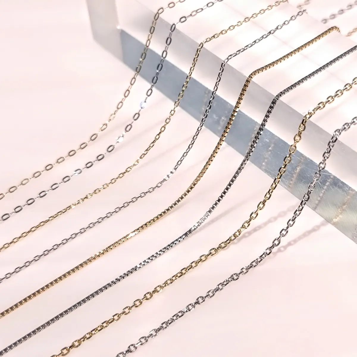 K10ネックレスチェーン購入ならマリコ 小豆チェーン ベネチアンチェーン シャインカットチェーンなどの種類一覧