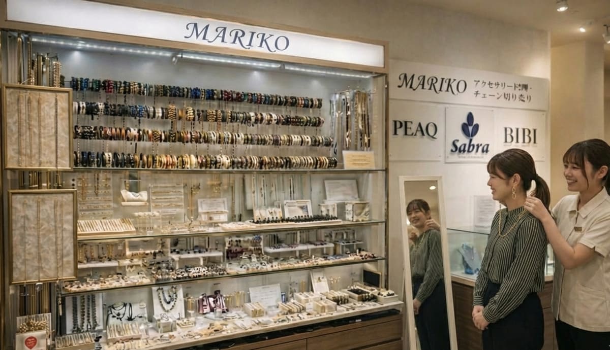 マリコ新宿店 京王百貨店2階の店舗内観・接客の様子