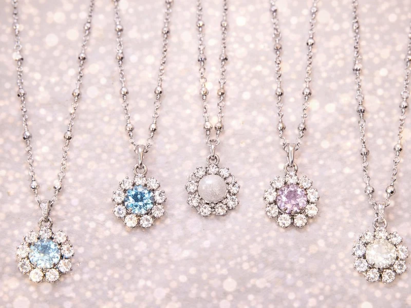 フラワーチャームネックレス カラーバリエーション チェーン×チャーム完成品 マリコ